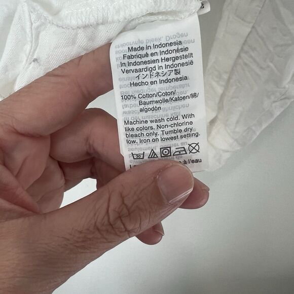 Madewell Button Up Tie Front White Shirt Size XS Classic Casual Coastal Preppy - Picture 6 of 10